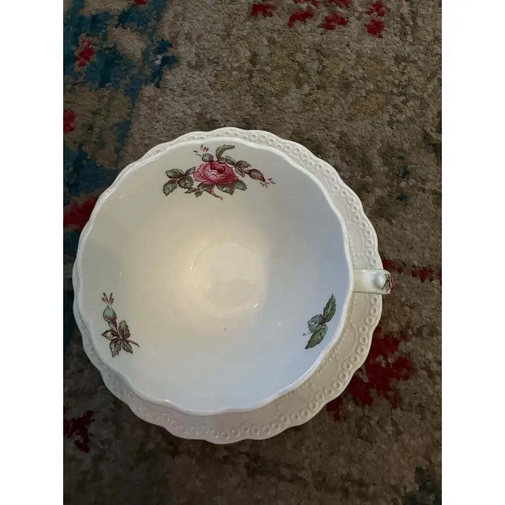 Spode Jewel Copeland Billingsley Rose Pink 1 Tea Cup Saucer Set